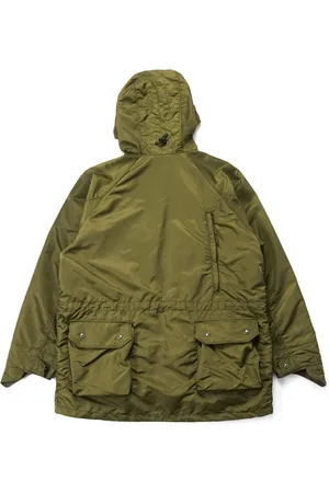 ENGINEERED GARMENTS Jassen, Heren, Groen, S, Nylon, Field Parka Flight Satin Nylon