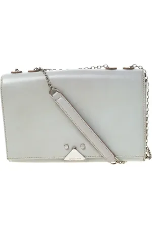 Emporio Armani Pre-owned, Dames, Grijs, ONE Size, Tweed, Tweedehands leren schoudertassen