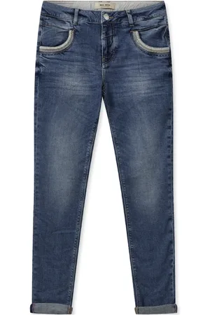 Mos Mosh Jeans, Dames, Blauw, W27, Katoen, Klassieke Cropped Jeans met Stijlvolle Details