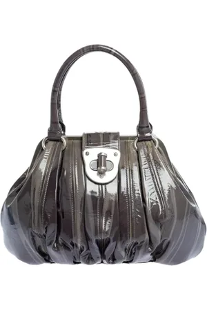 Alexander McQueen Pre-owned, Dames, Grijs, ONE Size, Leer, Tweedehands leren schoudertassen