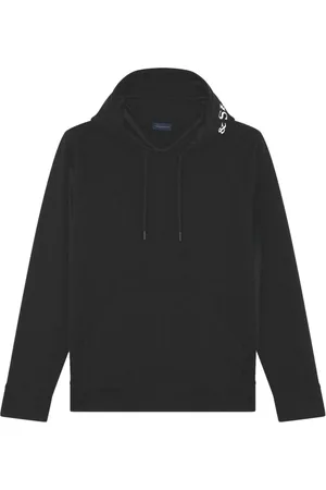 Paul & Shark Sweatshirts & Hoodies, Heren, Zwart, M, Katoen, Katoenen Hoodie met Print