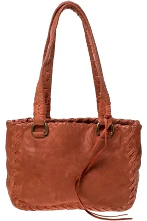 Miu Miu Pre-owned, Dames, Oranje, ONE Size, Leer, Tweedehands leren schoudertassen