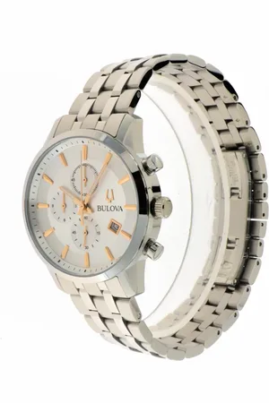 BULOVA Accessoires, Dames, Grijs, ONE Size, Sutton Chrono Roestvrijstalen Horloge