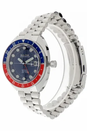 BULOVA Accessoires, Dames, Blauw, ONE Size, Oceanographer GMT Automatisch Stalen Horloge