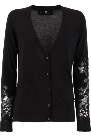 ERMANNO SCERVINO Truien, Dames, Zwart, S, Wol, Cardigan