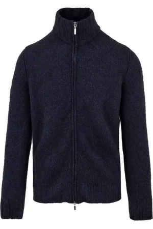 FILIPPO DE LAURENTIIS Truien, Heren, Blauw, L, Blauwe Cardigan met volledige rits voor heren