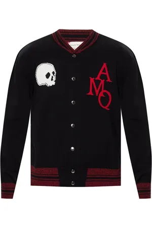 Alexander McQueen Truien, Heren, Zwart, L, Katoen, Zwarte Katoenen Cardigan met Lange Mouwen