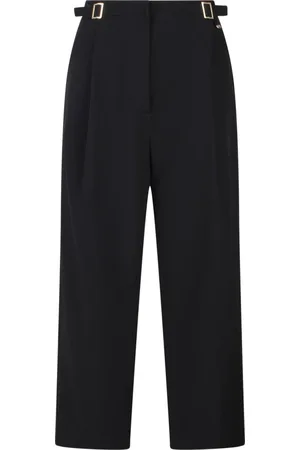 HERNO Broeken, Dames, Zwart, S, Polyester, Wijde Pijp Hoge Taille Broek