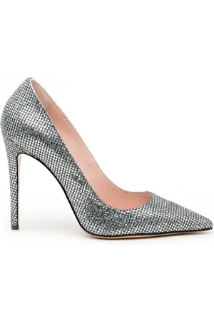 ANNA F. Schoenen, Dames, Grijs, 35 EU, Zilveren Strass Decolté
