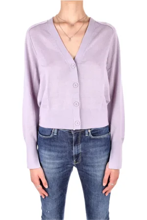 Calvin Klein Truien, Dames, Paars, L, Wol, Cardigan