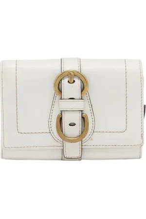 Coach Pre-owned, Dames, Wit, ONE Size, Tweedehands leren portemonnees