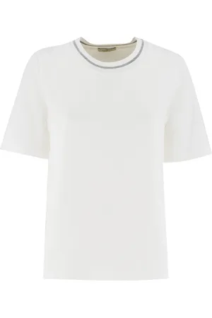 PANICALE Tops, Dames, Wit, S, Katoen, Must-Have T-Shirt van het Seizoen