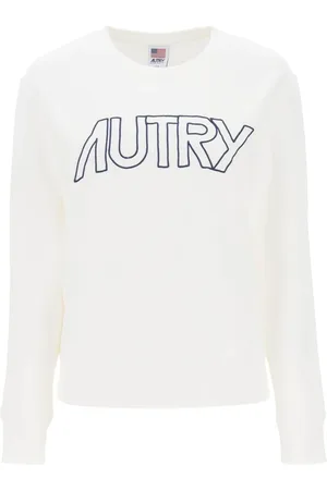 Autry Sweatshirts & Hoodies, Dames, Wit, S, Katoen, Geborduurd Logo Sweatshirt