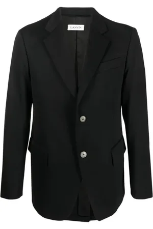 Lanvin Jassen, Heren, Zwart, L, Wol, Klassieke zwarte wollen blazer