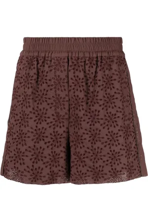 Brunello Cucinelli Korte broeken, Dames, Rood, S, Katoen, Italiaanse katoenen shorts