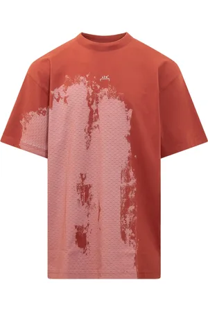 A-cold-wall* Tops, Heren, Oranje, S, Heren T-shirt met penseelstreken