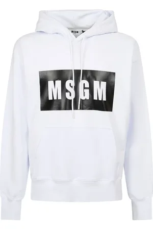 Msgm Sweatshirts & Hoodies, Heren, Wit, S, Katoen, Hoodie