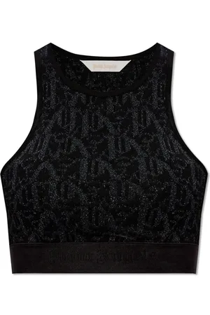 Palm Angels Tops, Dames, Zwart, M, Top met logo