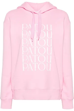 Patou Sweatshirts & Hoodies, Dames, Roze, M, Katoen, Roze Trui met Capuchon en Logo Print