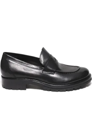 HUNDRED 100 Schoenen, Dames, Zwart, 40 EU, Leer, Zwarte Leren Moccasins voor Dames