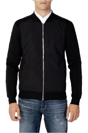 Antony Morato Jassen, Heren, Zwart, L, Katoen, Zwarte V-Hals Sweatshirt met Ritssluiting