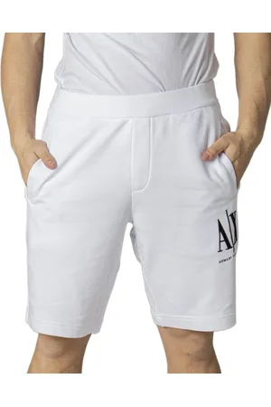 Armani Exchange Korte broeken, Heren, Wit, XL, Katoen, Witte Bedrukte Katoenen Shorts