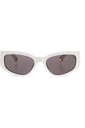 Jacquemus Accessoires, Dames, Wit, ONE Size, Zonnebril met Logo
