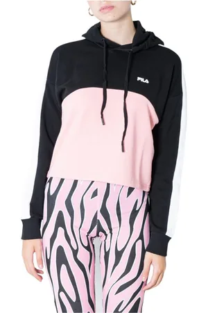 Fila Sweatshirts & Hoodies, Dames, Zwart, M, Zwarte Bedrukte Hoodie voor Vrouwen