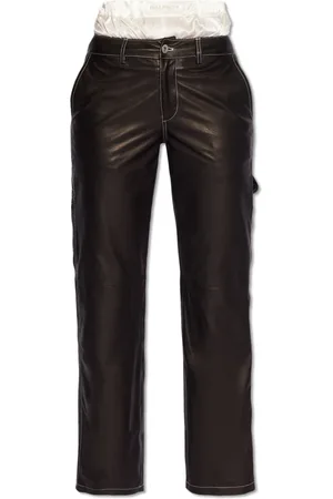 Halfboy Broeken, Dames, Zwart, S, Leer, Leren broek