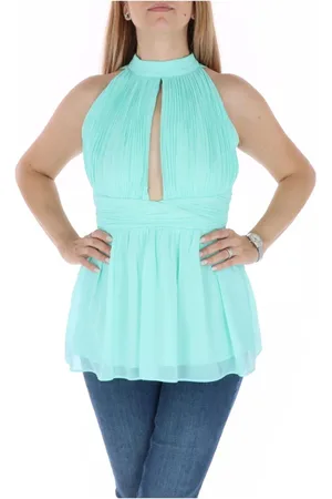 Fracomina Tops, Dames, Groen, XS, Polyester, Groene Blouse met Rits en Bandjes