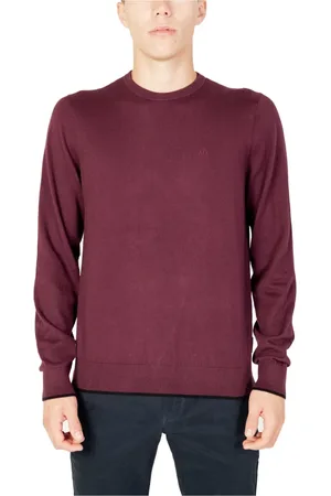 Armani Exchange Truien, Heren, Paars, XL, Katoen, Paarse Gebreide Kleding voor Mannen