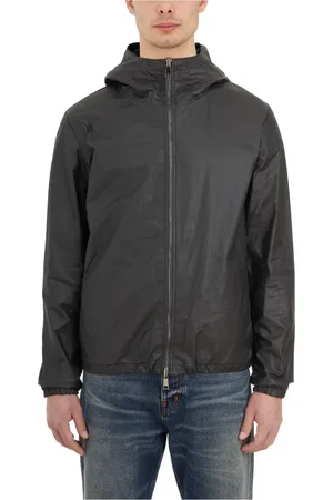 GIORGIO BRATO Jassen, Heren, Zwart, M, Nylon, Leren jas met capuchon
