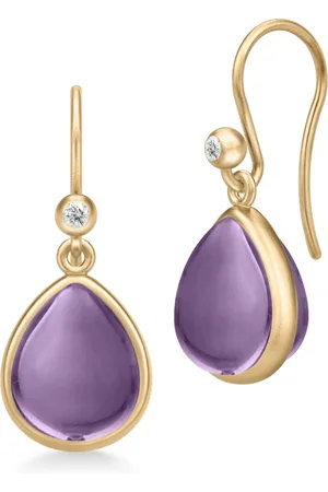 Julie Sandlau Accessoires, Dames, Paars, ONE Size, Satijn, Amethyst Paloma Oorbellen