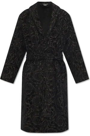 VERSACE Nachtkleding & Lounge, Heren, Zwart, XL, Katoen, Badjas met Barocco patroon