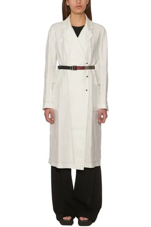 ISAAC SELLAM EXPERIENCE Mantels, Dames, Wit, S, Lino Cerato Trenchcoat