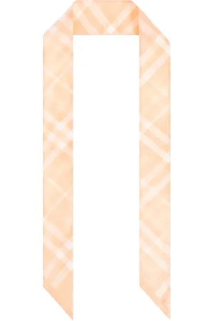 Burberry Accessoires, Dames, Oranje, ONE Size, Zijden Sjaal