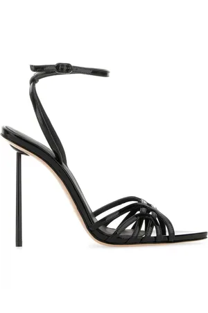 LE SILLA Schoenen, Dames, Zwart, 39 EU, Leer, Zwarte Bella Sandalen met 10 cm Hak