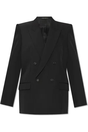 Balenciaga Jassen, Dames, Zwart, S, Wol, Oversized wollen blazer