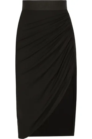 Dolce & Gabbana Rokken, Dames, Zwart, S, Zwarte Gedrapeerde Asymmetrische Minirok