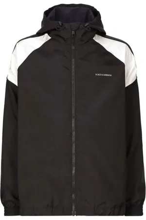 Dolce & Gabbana Jassen, Heren, Zwart, S, Zwarte Jassen met Trekkoord Capuchon