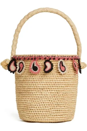 Alanui Tassen, Dames, , ONE Size, Raffia Tas met Paisley Motief
