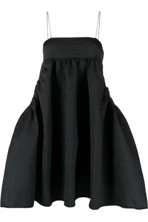 Cecilie Bahnsen Kleedjes, Dames, Zwart, S, Polyester, Matelassé A-Lijn Jurk