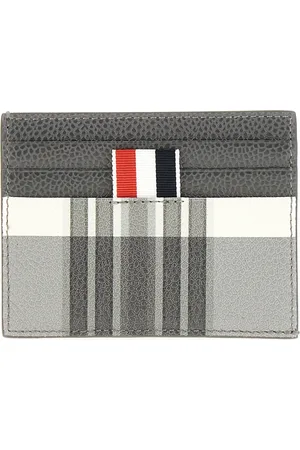 Thom Browne Accessoires, Heren, Grijs, ONE Size, Leer, Stijlvolle Portemonnee