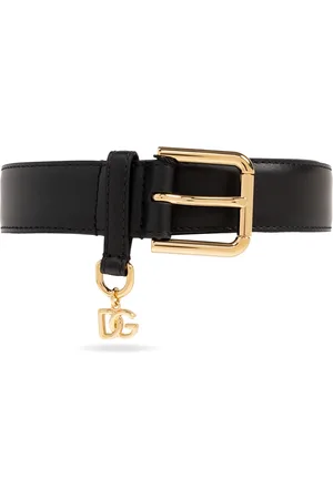 Dolce & Gabbana Accessoires, Dames, Zwart, 80 CM, Leer, Leren Riem