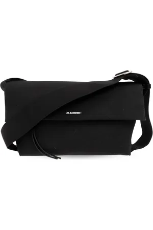 Jil Sander Tassen, Heren, Zwart, ONE Size, Katoen, Schoudertas met Logo