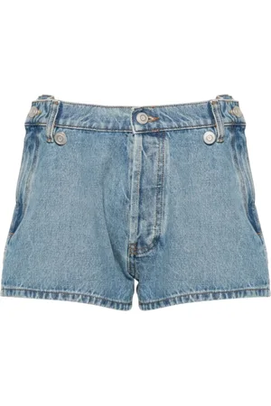 COPERNI Korte broeken, Dames, Blauw, S, Denim, Denim Shorts met Riemlussen en Zakken