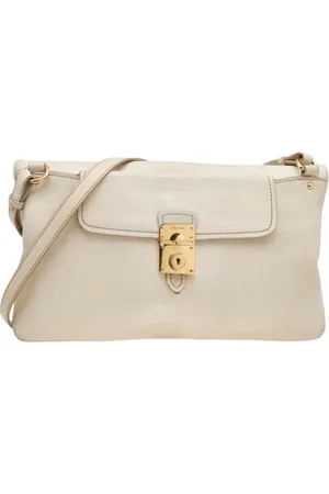 Miu Miu Pre-owned, Dames, , ONE Size, Tweed, Tweedehands leren schoudertassen