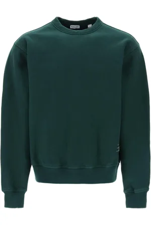 Burberry Sweatshirts & Hoodies, Heren, Groen, S, Katoen, Oversized Square Line Crewneck Sweatshirt