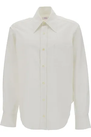 ERL Overhemden, Heren, Wit, S, Polyester, Bedrukte Button Up Overhemd