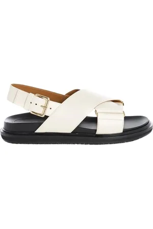 Marni Schoenen, Dames, Wit, 36 EU, Platte sandalen